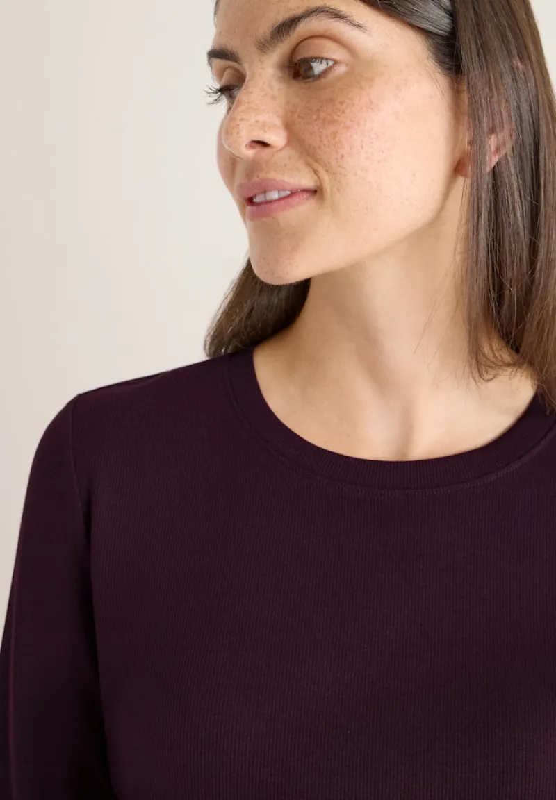 Cecil Shirts*Shirt mit Rippstruktur eggplant red