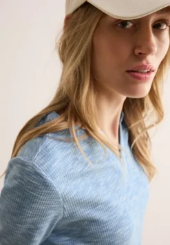 Cecil Shirts*Shirt mit Rippstruktur light blue melange