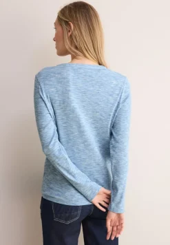 Cecil Shirts*Shirt mit Rippstruktur light blue melange