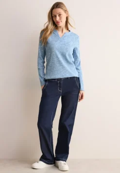 Cecil Shirts*Shirt mit Rippstruktur light blue melange
