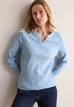 Cecil Shirts*Shirt mit Rippstruktur light blue melange