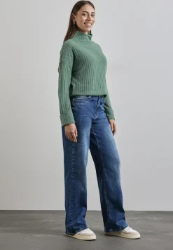 Street One Pullover & Sweatshirts*Shirt mit Rippstruktur sunlit green mel.