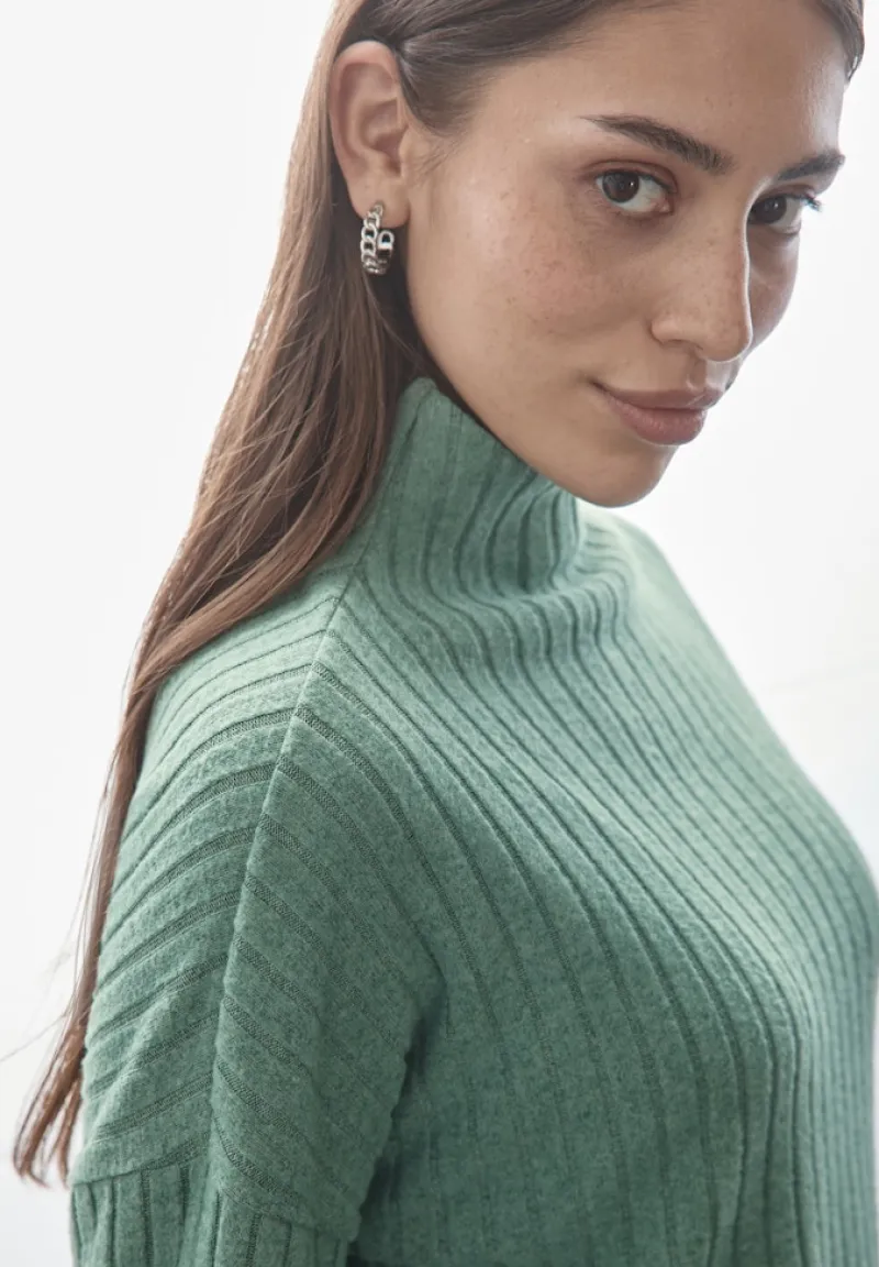 Street One Pullover & Sweatshirts*Shirt mit Rippstruktur sunlit green mel.