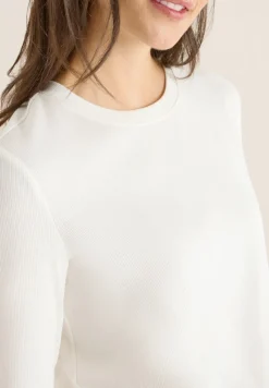 Cecil Shirts*Shirt mit Rippstruktur vanilla white