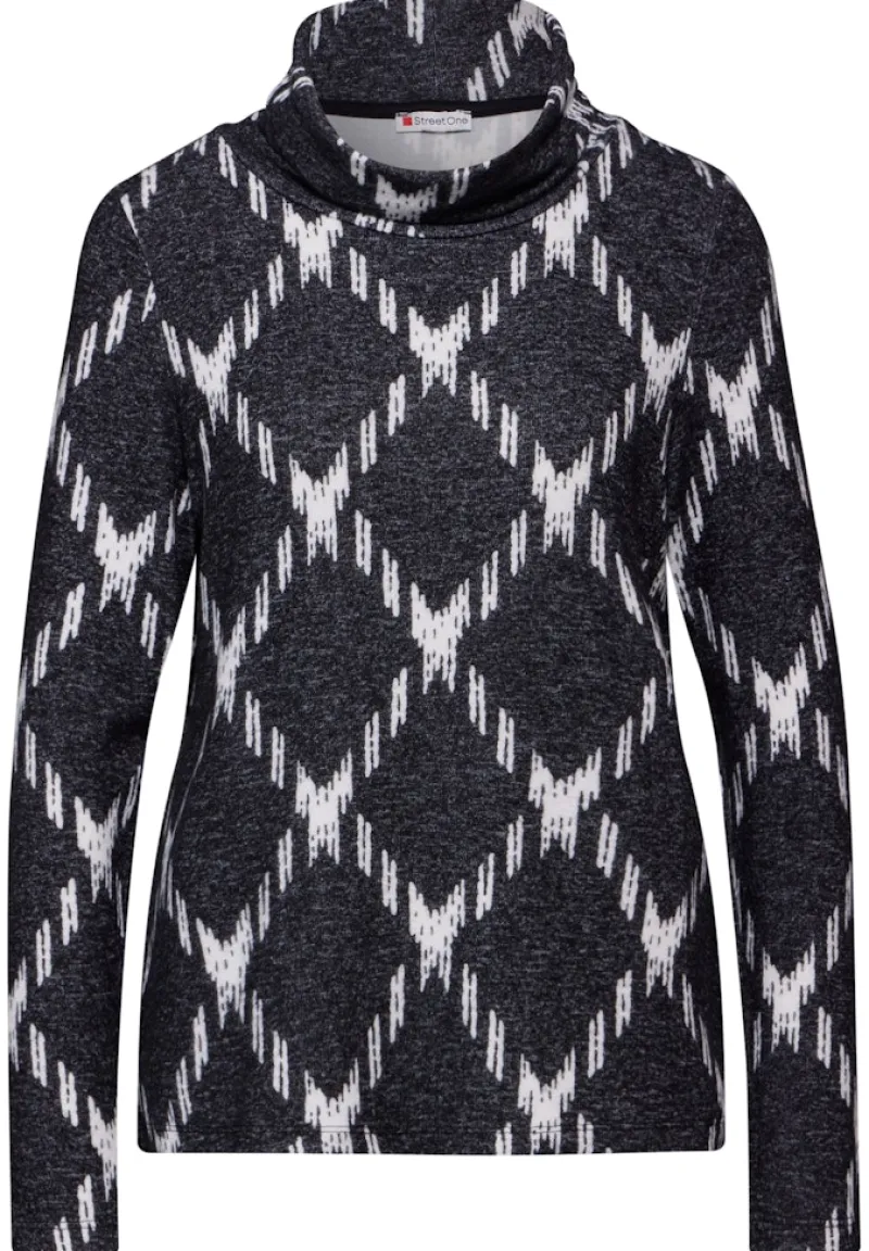 Street One Shirts*Shirt mit Rollkragen Black