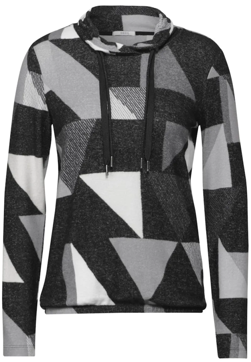 Cecil Shirts*Shirt mit Schalkragen black melange