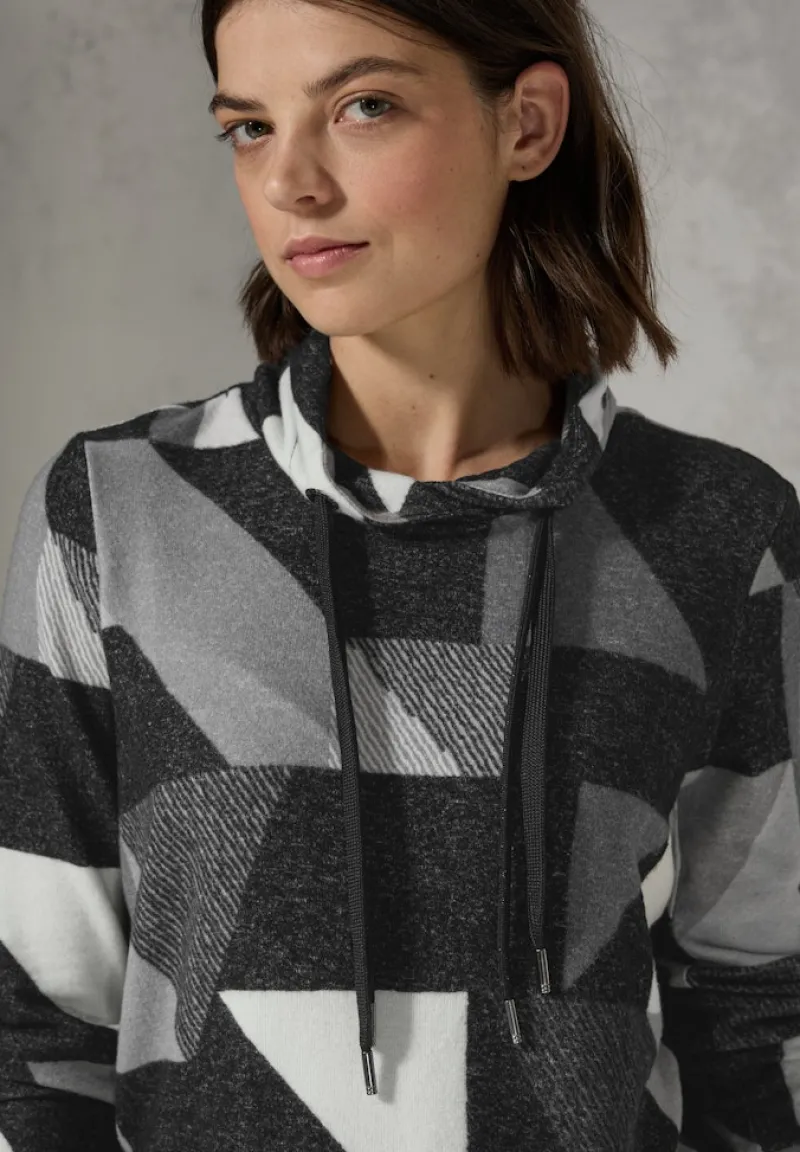 Cecil Shirts*Shirt mit Schalkragen black melange