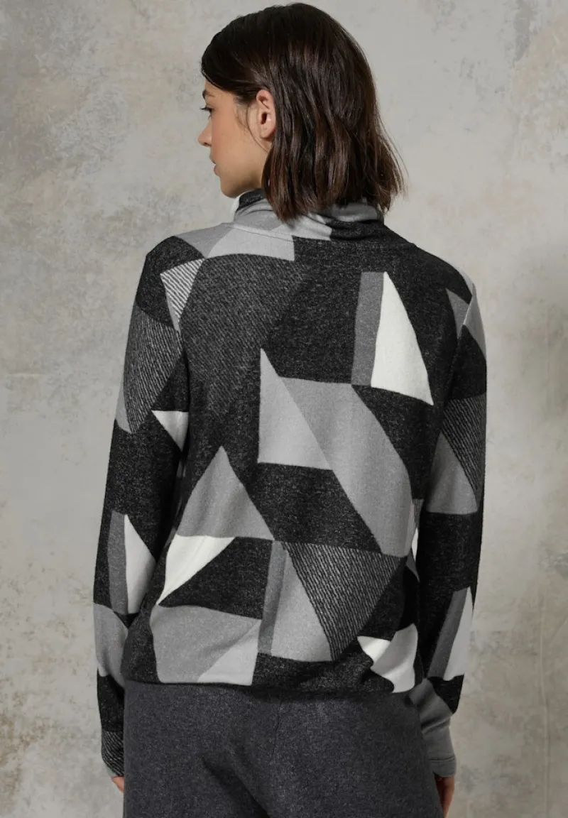 Cecil Shirts*Shirt mit Schalkragen black melange