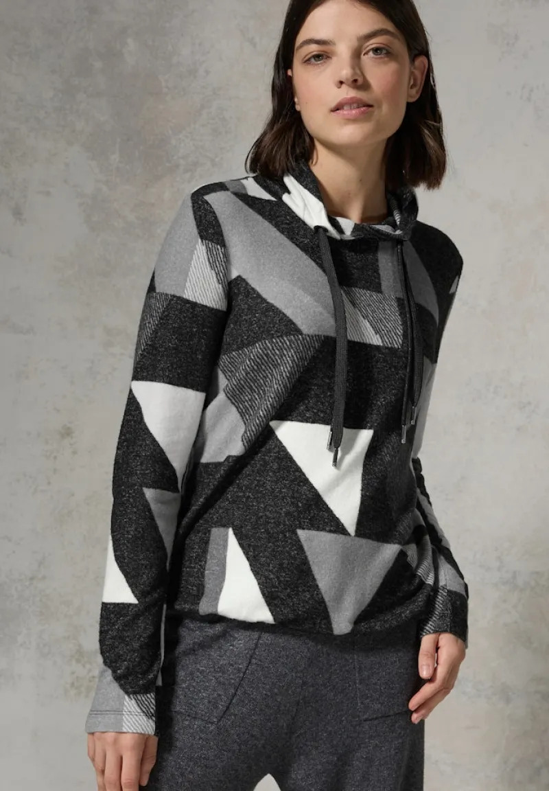 Cecil Shirts*Shirt mit Schalkragen black melange