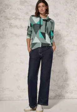 Cecil Shirts*Shirt mit Schalkragen glaced green melange