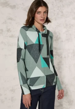 Cecil Shirts*Shirt mit Schalkragen glaced green melange