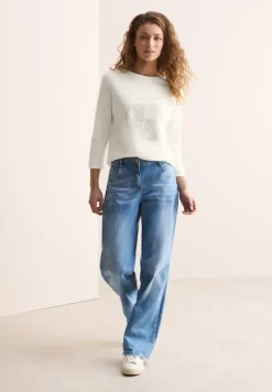 Cecil Shirts*Shirt mit Schimmer-Print vanilla white