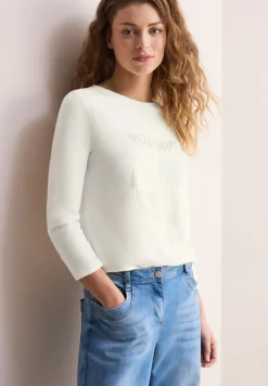 Cecil Shirts*Shirt mit Schimmer-Print vanilla white