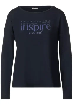 Street One Shirts*Shirt mit Schimmer-Wording deep blue