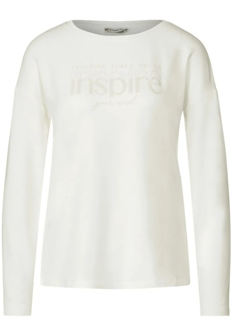 Street One Shirts*Shirt mit Schimmer-Wording lucid white