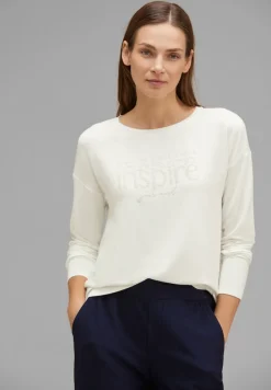 Street One Shirts*Shirt mit Schimmer-Wording lucid white