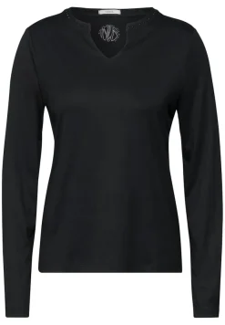 Cecil Shirts*Shirt mit Schmucksteinchen Black