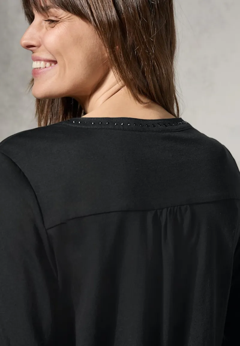 Cecil Shirts*Shirt mit Schmucksteinchen Black