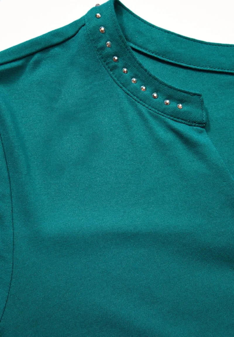 Cecil Shirts*Shirt mit Schmucksteinchen petrol green