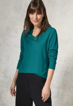Cecil Shirts*Shirt mit Schmucksteinchen petrol green