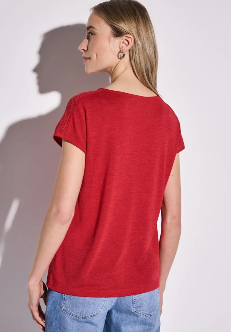 Street One Shirts*Shirt mit Spitzendetail glory red