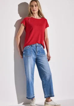 Street One Shirts*Shirt mit Spitzendetail glory red