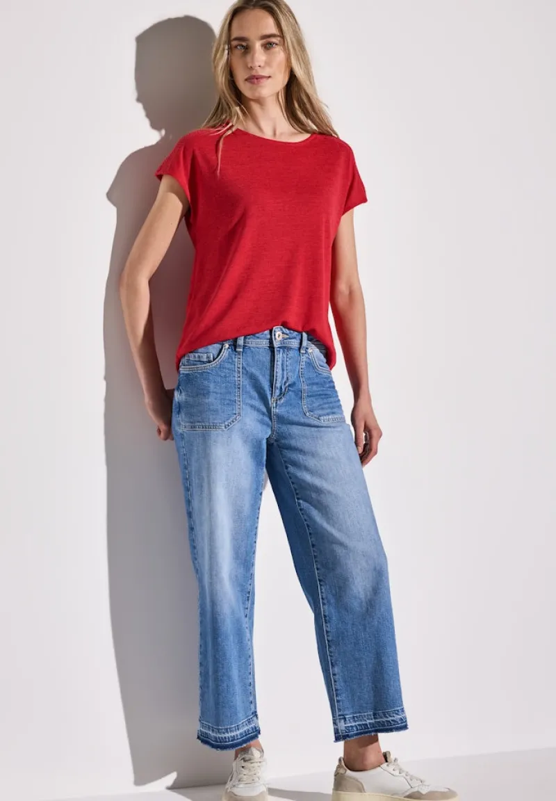 Street One Shirts*Shirt mit Spitzendetail glory red