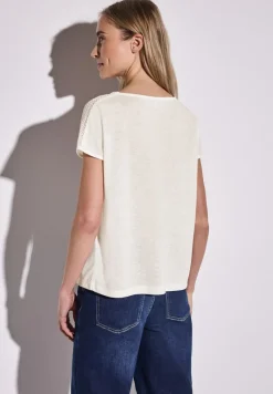 Street One Shirts*Shirt mit Spitzendetail off white