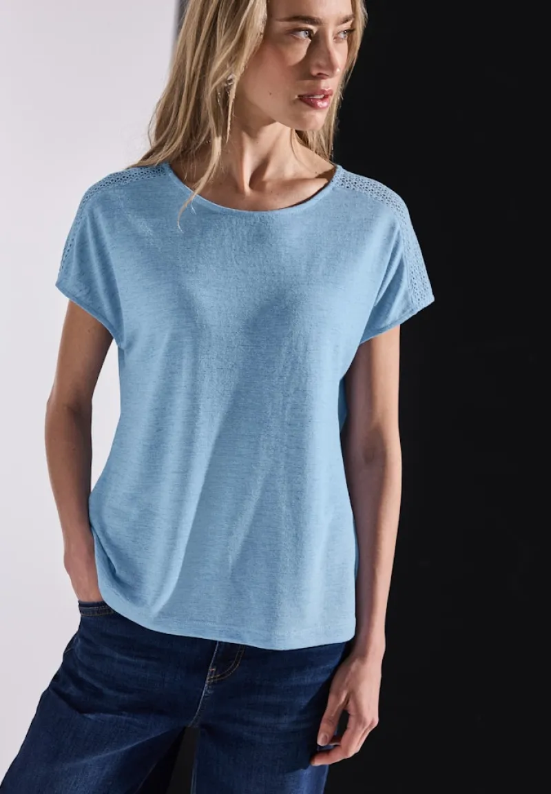Street One Shirts*Shirt mit Spitzendetail serenity blue