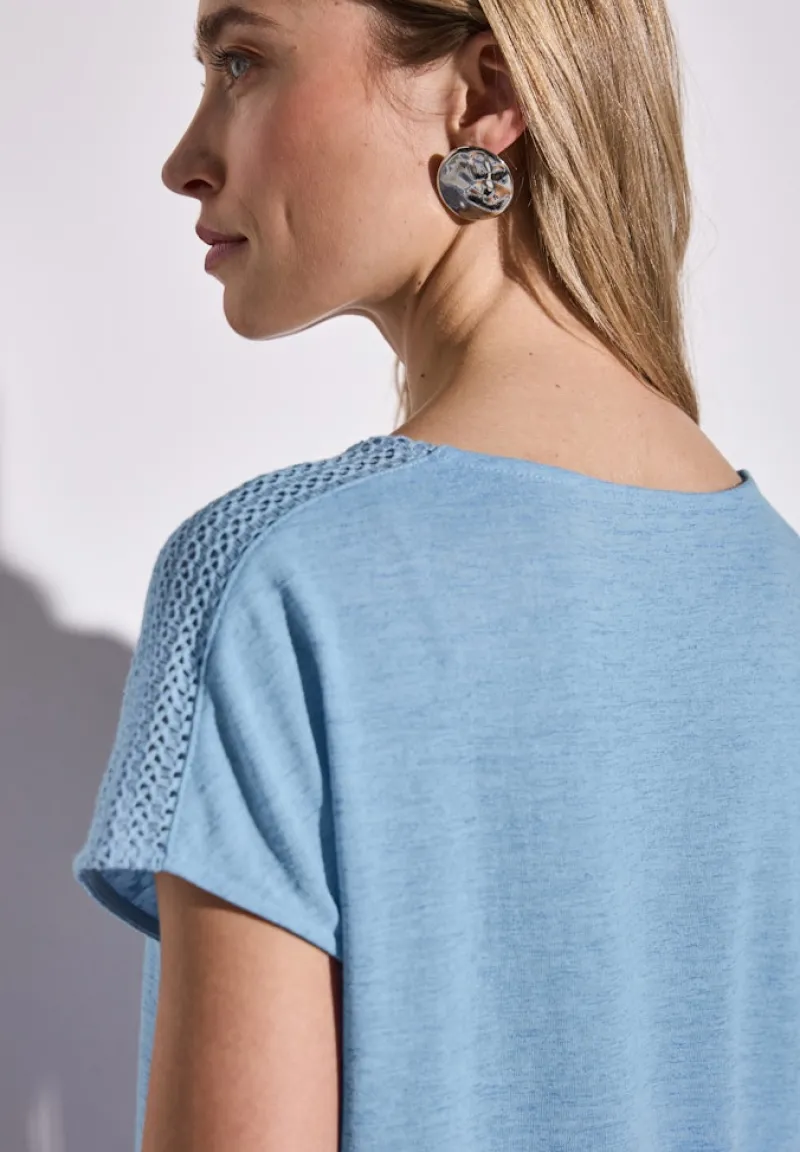 Street One Shirts*Shirt mit Spitzendetail serenity blue