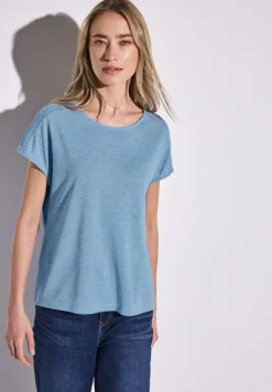 Street One Shirts*Shirt mit Spitzendetail serenity blue