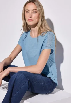 Street One Shirts*Shirt mit Spitzendetail serenity blue