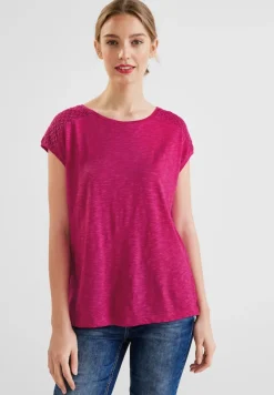 Street One Shirts*Shirt mit Spitzeneinsatz nu pink
