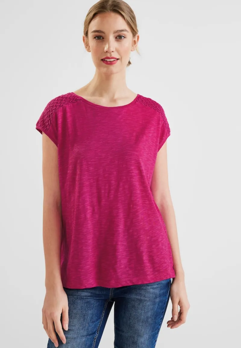Street One Shirts*Shirt mit Spitzeneinsatz nu pink