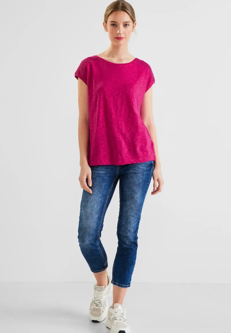 Street One Shirts*Shirt mit Spitzeneinsatz nu pink