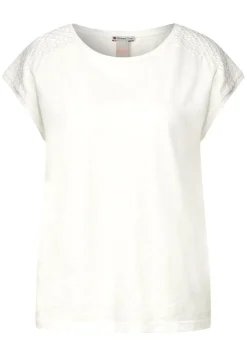 Street One Shirts*Shirt mit Spitzeneinsatz off white