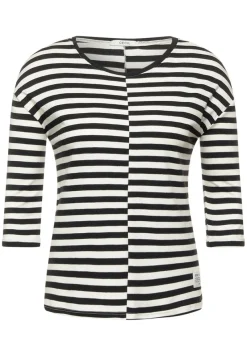 Cecil Shirts*Shirt mit Streifen Muster dark vanilla white
