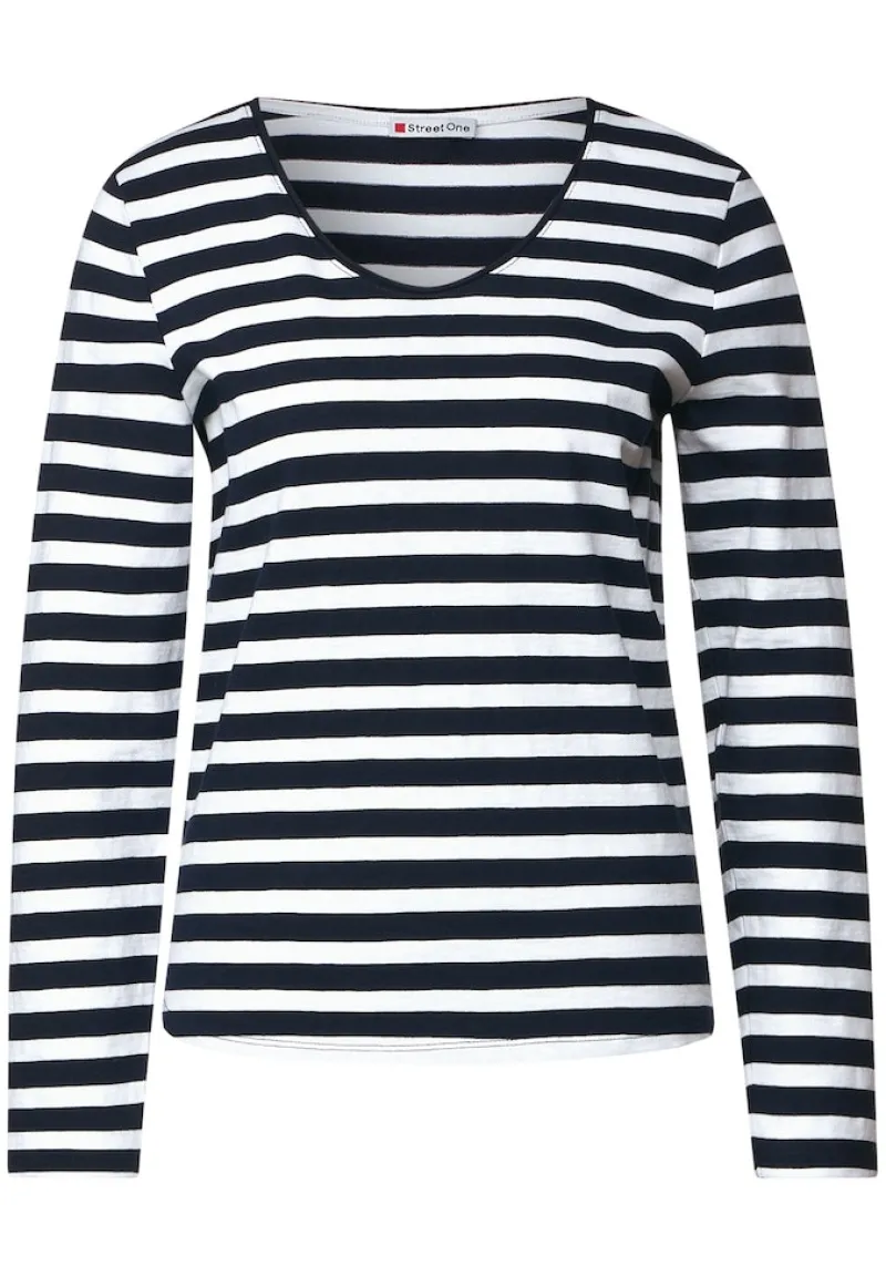 Street One Shirts*Shirt mit Streifenmuster deep blue