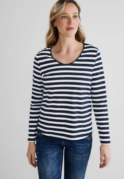 Street One Shirts*Shirt mit Streifenmuster deep blue