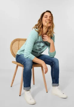 Cecil Shirts*Shirt mit Streifenmuster smaragd green melange