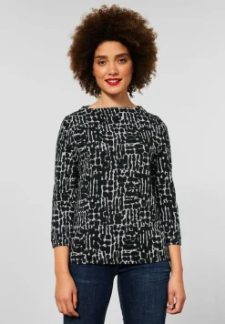 Street One Pullover & Sweatshirts*Shirt mit Struktur Dessin Black