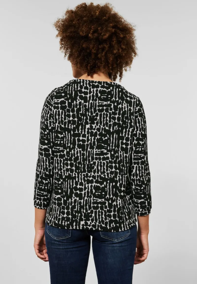 Street One Pullover & Sweatshirts*Shirt mit Struktur Dessin Black
