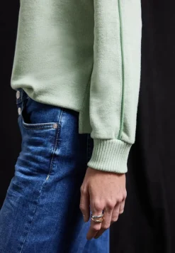 Street One Pullover & Sweatshirts*Shirt mit Tape Details serene green mel.