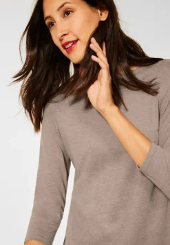 Street One Shirts*Shirt mit U-Boot Ausschnitt mocca sand melange