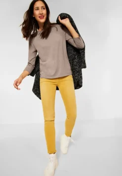 Street One Shirts*Shirt mit U-Boot Ausschnitt mocca sand melange