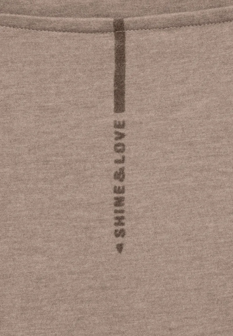 Street One Shirts*Shirt mit U-Boot Ausschnitt mocca sand melange