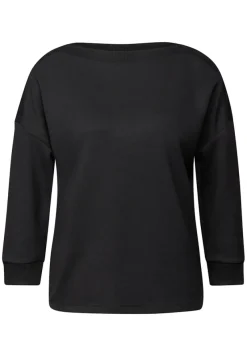 Street One Shirts*Shirt mit U-Boot-Ausschnitt Black