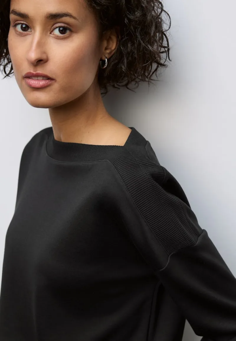 Street One Shirts*Shirt mit U-Boot-Ausschnitt Black