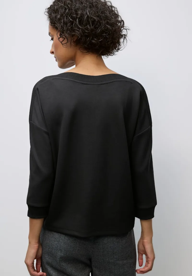 Street One Shirts*Shirt mit U-Boot-Ausschnitt Black