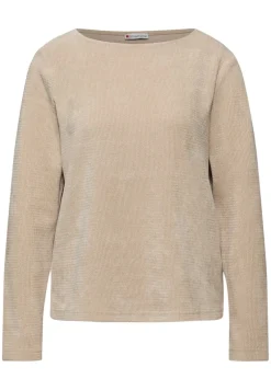 Street One Shirts*Shirt mit U-Boot-Ausschnitt sanded beige